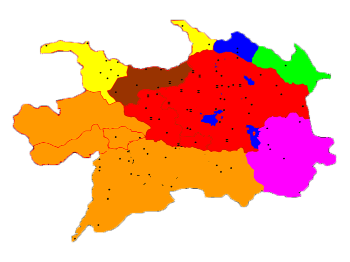 С географической точки зрения в состав Армянского нагорья входят четыре мира - Великая Армения, Малая Армения, Цопк и Кордук (Кордвац Лернер).